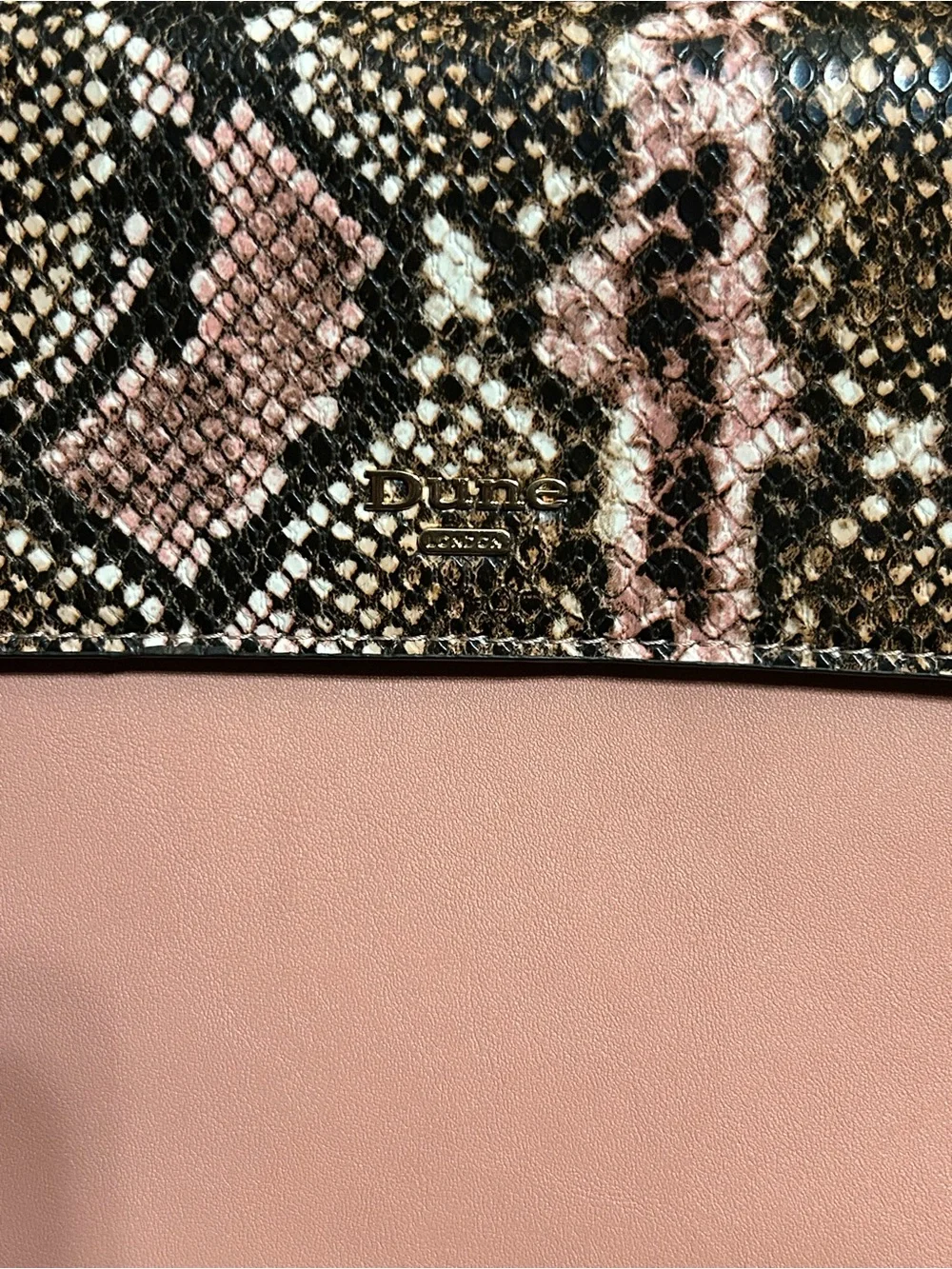 Dune London Pink Snake-Print Top Handle Crossbody Bag Sanitizer Holder NWOT
